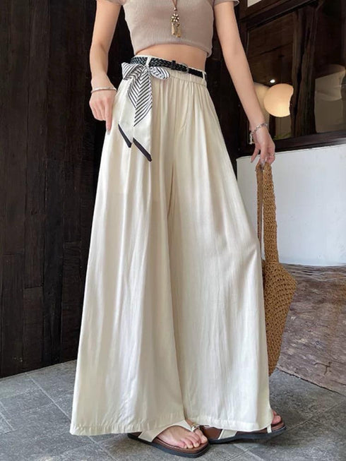 Casual Palazzo Trouser With Belt and Scarf